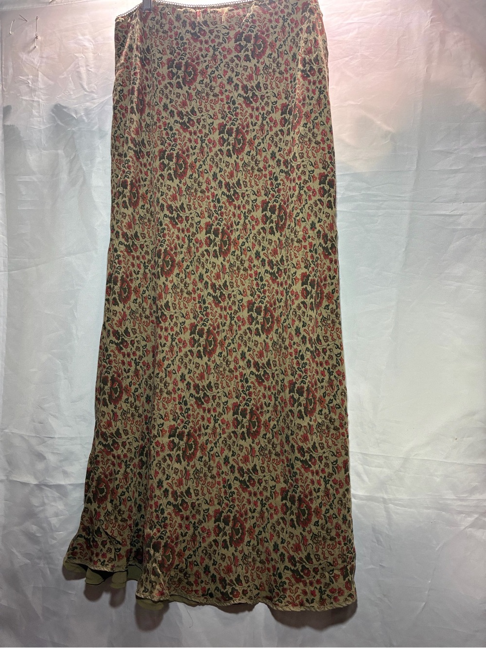 Sundance Floral Maxi Skirt in Olive and Rust Tones - Picture 10 of 11